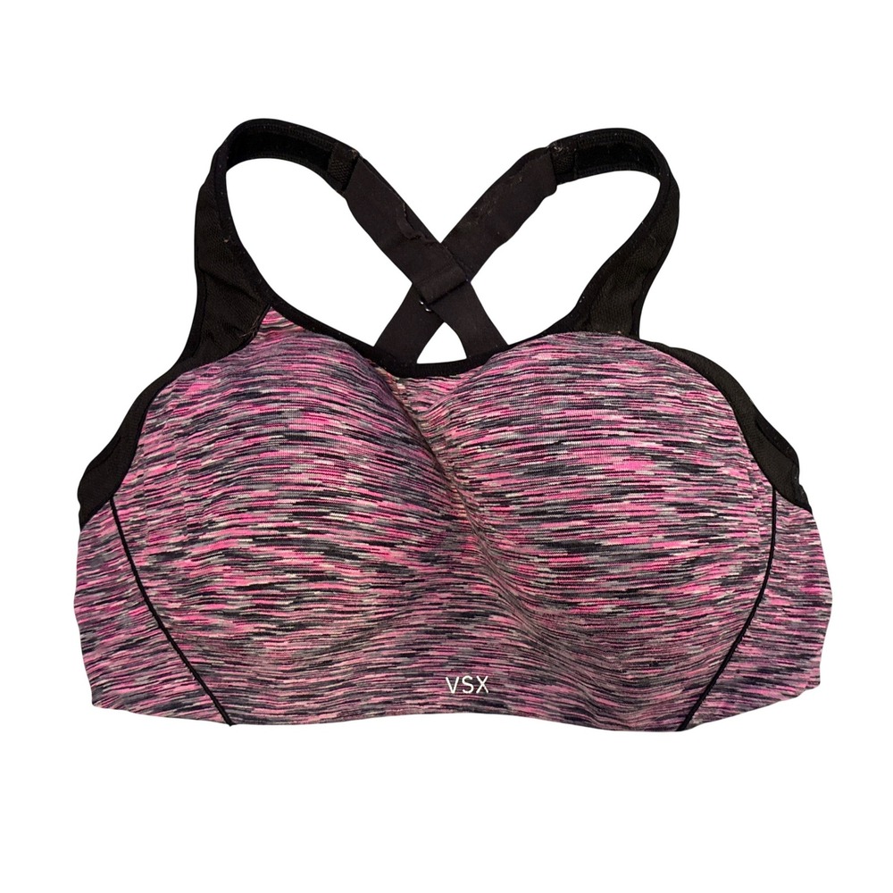 Victoria's Secret VSX Sport Pink Black Racerback Sports‎ Bra 36DD